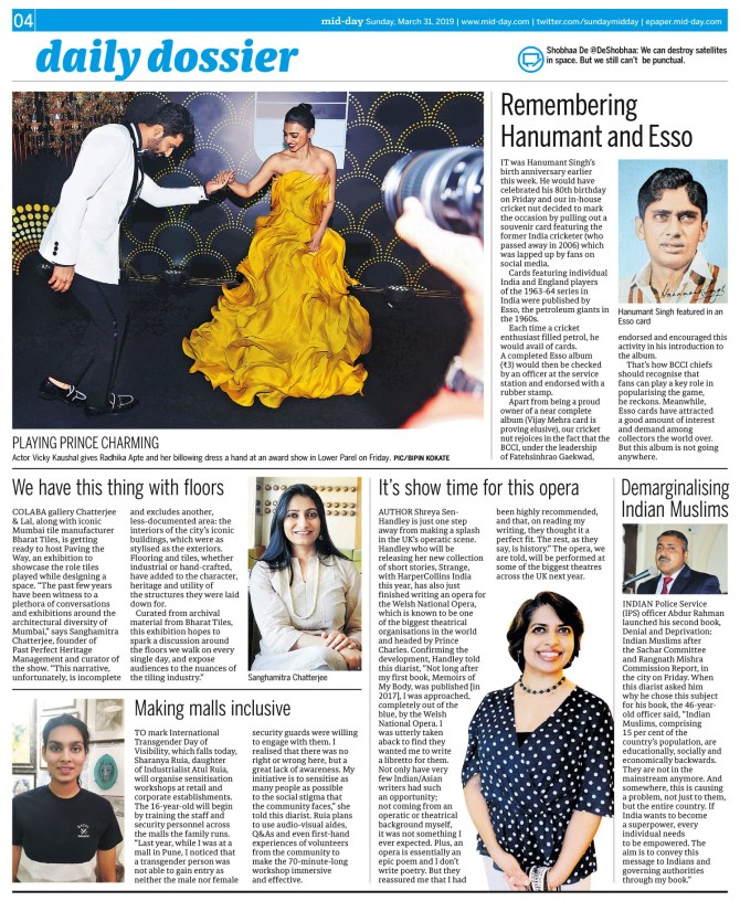 Shreya’s Welsh National Opera production in big Indian&nbsp;newspaper!